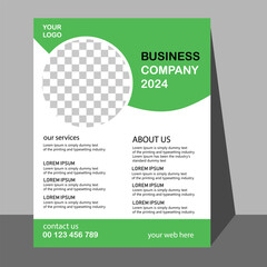 Green eco flyer, poster, brochure, magazine, annual report, booklet, cover banner template. Modern green leaf, environment design. Size A4