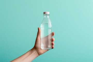 Bottle holding hand refreshment.
