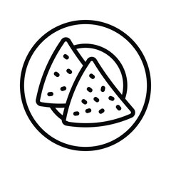 Delicious nachos icon served on plate