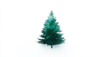 Fototapeta premium A green Christmas tree shape against a white background, with colors that smoothly blend together.