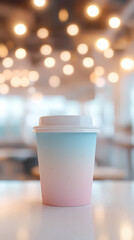 Paper cup drink in soft lights