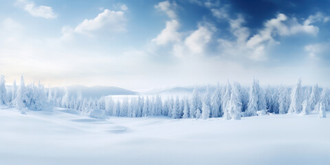 Snowy landscape under starry winter night sky
