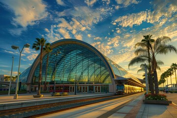 Obraz premium Modern Transport Hub. Urban Connectivity concept