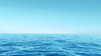 Fototapeta premium Tranquil Ocean Horizon: Blue Water and Clear Sky