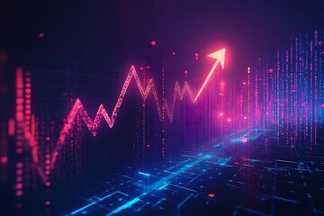 Financial Growth Stock Market Data Illustration with Rising Arrow