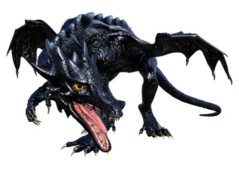 3D Rendering Fairy Tale Dragon on White