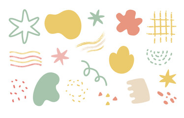 Set of abstract shapes and doodles.