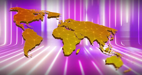 Image of network of connections over world map