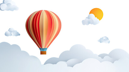 Obraz premium Colorful hot air balloons flying in the sky, creating a sense of adventure and freedom among the clouds