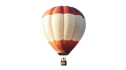 Obraz premium A colorful hot air balloon flying in the sky, isolated on a white background, symbolizing adventure and freedom