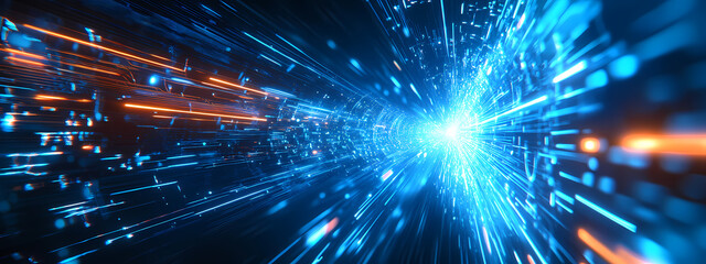 Naklejka premium Cutting-Edge Futuristic Display with Blue Light