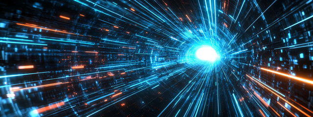 Fototapeta premium Cutting-Edge Futuristic Display with Blue Light