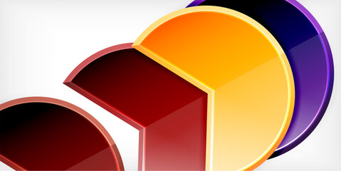 Glass reflective geometric round shapes background. Vector Illustration For Wallpaper, Banner, Background, Card, Book Illustration, landing page