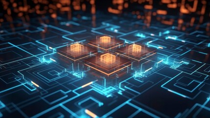 Obraz premium Abstract Digital Network Circuitry