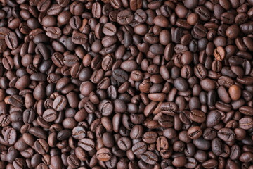Roasted coffee beans for background