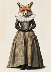 Obraz premium Animal dress human fox.