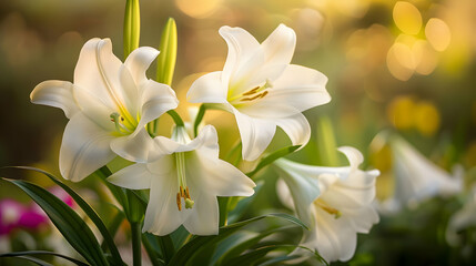 White Lilies in Soft Focus - A Delicate Floral Photography