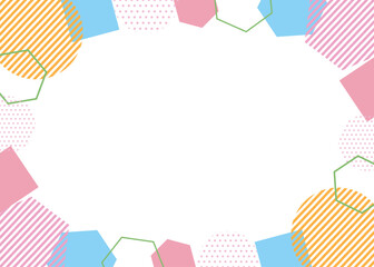 幾何学　図形　フレーム　カラフル