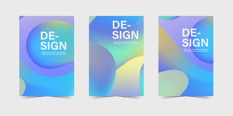 flat banner vertical style poster design templates