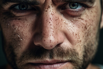 Close up portrait of a face with skin problem dermatology imperfections generative AI