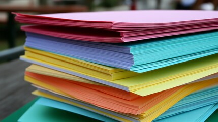 Colored paper or construction paper in various vibrant hues, ideal for creative projects, crafts, and artistic expressions, showcasing an array of colors for all your design needs