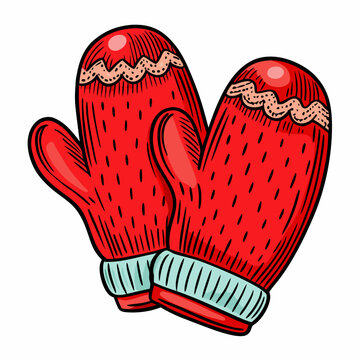 red mittens winter wear clip art preview