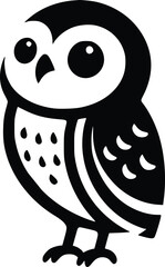 Cute Potoo Black and White Illustration