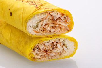 Delicious and vibrant chicken burrito wraps filled with savory flavors and tucked neatly, perfect for a quick meal any time