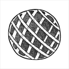 Hand drawn apple pie. Vector illustration