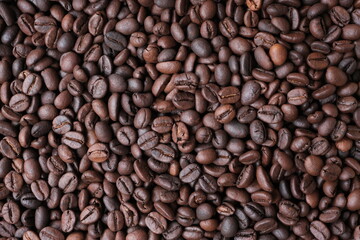 Roasted coffee beans for background