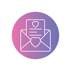 Love Letter vector icon stock illustration