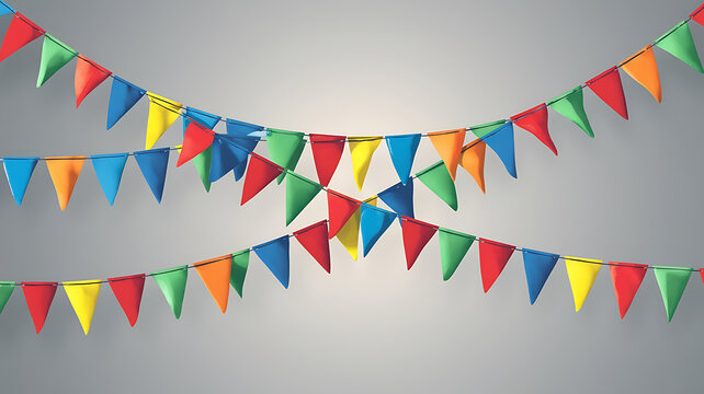 Colorful bunting flags red blue celebration party festive decoration. 
