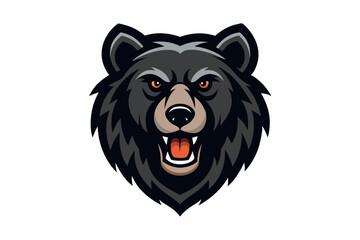 Black Bear head mascot logo design vector