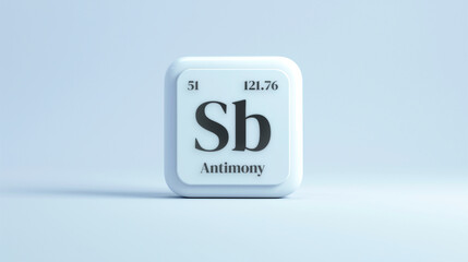 A simple icon of the chemical element Antimony on a white background from the periodic table elements.