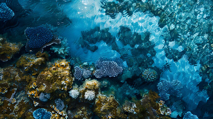 Obraz premium Stunning Underwater View of a Vibrant Coral Reef