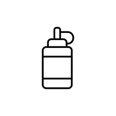 Ketchup bottle outline icons, minimalist vector illustration ,simple transparent graphic element .Isolated on white background