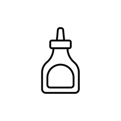Ketchup bottle outline icons, minimalist vector illustration ,simple transparent graphic element .Isolated on white background