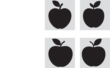Apple silhouette vector white background  