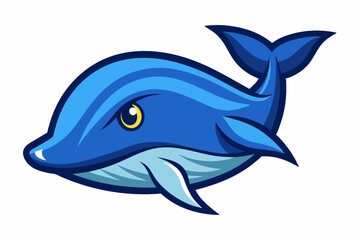 Blue Whale head mascot design vector