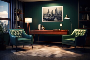 Home office decorative chair desk architecture.