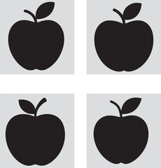 Apple silhouette vector white background  