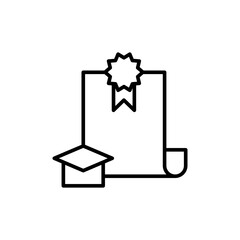 Diploma scrolls outline icons, minimalist vector illustration ,simple transparent graphic element .Isolated on white background