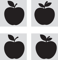 Apple silhouette vector white background  