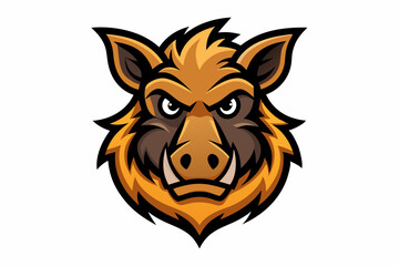 Boar head mascot logo design vector