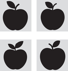 Apple silhouette vector white background  