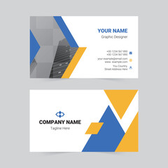 Blue and yellow modern business card