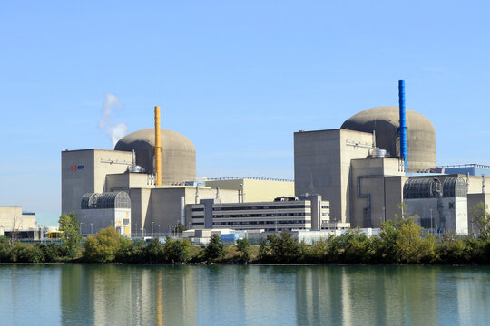 Nuclear Power station on river