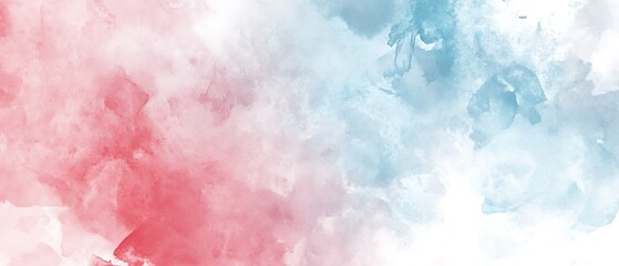 Fototapeta premium Abstract watercolor background with soft pink and blue tones.
