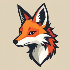 Obraz premium Geometric Fox Head Illustration - Minimalist Vector Design