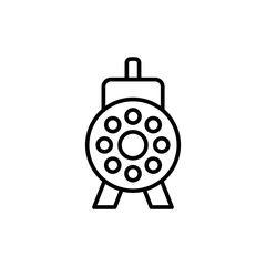 Electric motor outline icons, minimalist vector illustration ,simple transparent graphic element .Isolated on white background